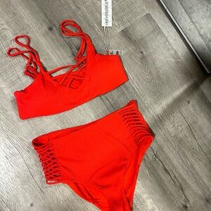 NWT TINI BIKINI Hi waist swim suit